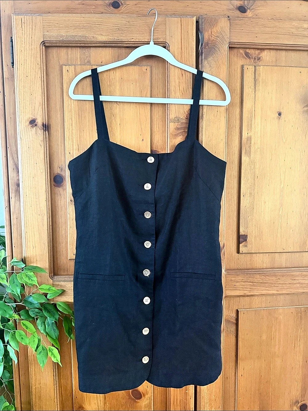 J.Crew Linen Mini Dress in Black Size Medium- NWT